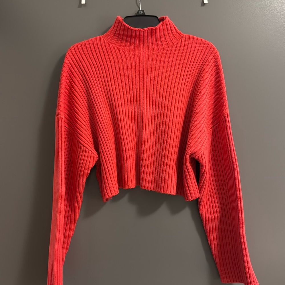 Cropped turtleneck sweater